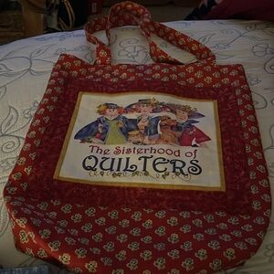 VINTAGE QUILTERS TOTE HANDMADE  GREAT PICTURES
